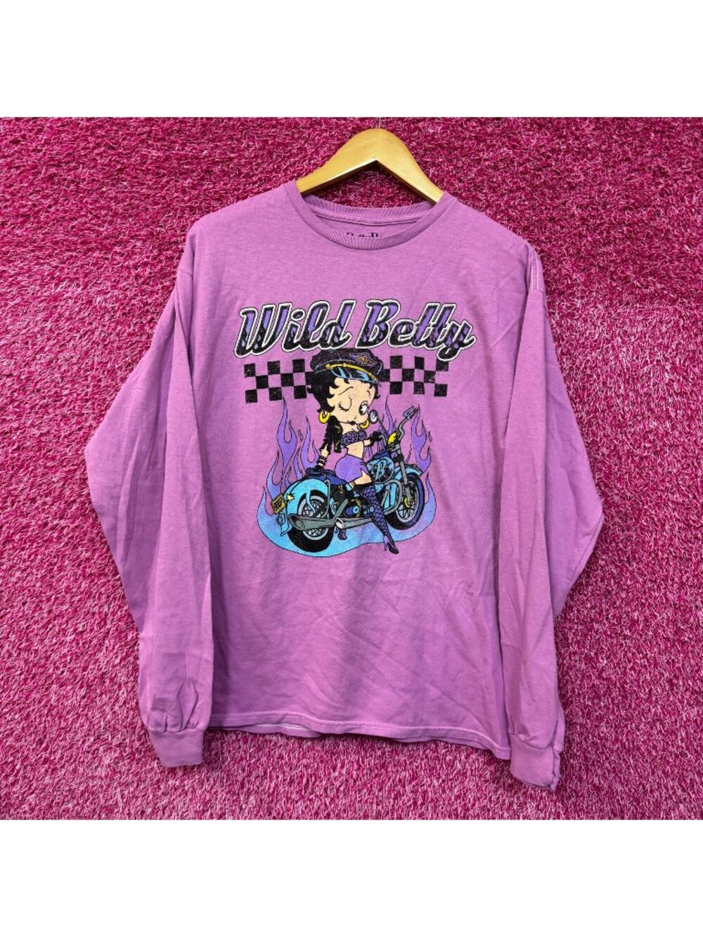 Biker Betty Easy Rider Motorcycle Betty Boop Long Sleeve M